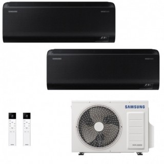 Samsung Dual Split Windfree Black 9000+12000 Btu AJ050TXJ2KG/EU AR70F09C1ABNEU AR70F12C1ABNEU Condizionatore Nero WiFi R-32 S...