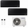 Samsung Dual Split Windfree Black 9000+12000 Btu AJ050TXJ2KG/EU AR70F09C1ABNEU AR70F12C1ABNEU Condizionatore Nero WiFi R-32