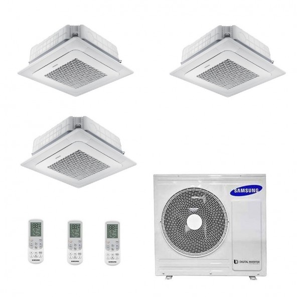Samsung Trial Split Cassetta 4 Vie Mini WindFree 7+7+12 Btu AJ068TXJ3KG AJ020TNNDKG AJ020TNNDKG AJ035TNNDKG Condizionatore R-...