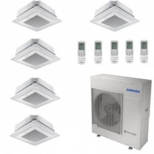 Samsung Penta Split 9+9+9+9+9 Btu Serie Cassetta 4 Vie Mini WindFree AJ100TXJ5KG/EU Condizionatore Bianco WiFi Opzionale R-32...