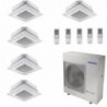 Samsung Penta Split 9+9+9+9+18 Btu Serie Cassetta 4 Vie Mini WindFree AJ100TXJ5KG/EU Condizionatore Bianco WiFi Opzionale R-32