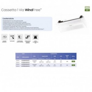 Samsung Mono Split Cassetta 1 Via WindFree 9000 Btu AC026RN1DKG/EU AC026RXADKG/EU Condizionatore Bianco R-32 Samsung