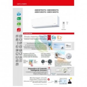 Fujitsu Mono Split 7000 Btu ASEH07KGTG AOEH07KGCG Condizionatore Bianco KGTG WiFi A+++ A+++ R-32 Fujitsu
