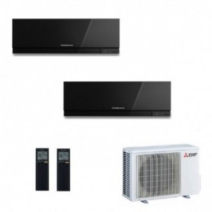 Mitsubishi Dual Split 7000+7000 Btu MXZ-2F33VF4 MSZ-EF22VGK2B MSZ-EF22VGK2B Condizionatore Nero Kirigamine ZEN WiFi R-32 Mits...