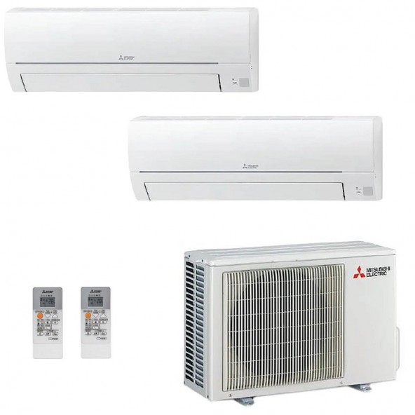Mitsubishi Dual Split 9000+12000 Btu MXZ-2HA40VF2 MSZ-HR25VF MSZ-HR35VF Condizionatore Bianco MSZ-HR WiFi Opzionale R-32 Mits...