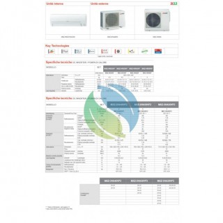 Mitsubishi Dual Split 9000+12000 Btu MXZ-2HA40VF2 MSZ-HR25VF MSZ-HR35VF Condizionatore Bianco MSZ-HR WiFi Opzionale R-32 Mits...