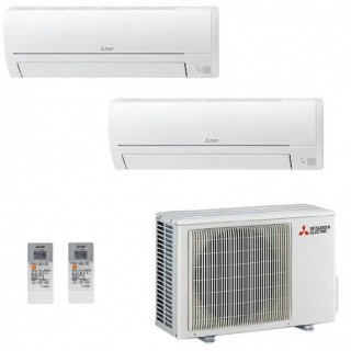 Mitsubishi Dual Split 12000+15000 Btu MXZ-3HA50VF2 MSZ-HR35VF MSZ-HR42VF Condizionatore Bianco MSZ-HR WiFi Opzionale R-32 Mit...