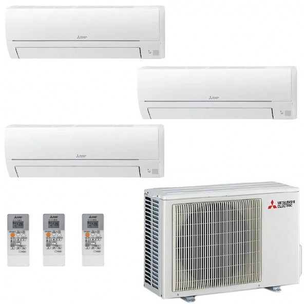 Mitsubishi Trial Split 9000+9000+12000 MXZ-3HA50VF2 MSZ-HR25VF MSZ-HR25VF MSZ-HR35VF Condizionatore MSZ-HR Bianco Mitsubishi