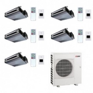 Mitsubishi Penta Split 9+9+9+9+9 Canalizzato SEZ-M MXZ-5F102VF2 Condizionatore R-32 con Telecomando WiFi Opzionale Mitsubishi