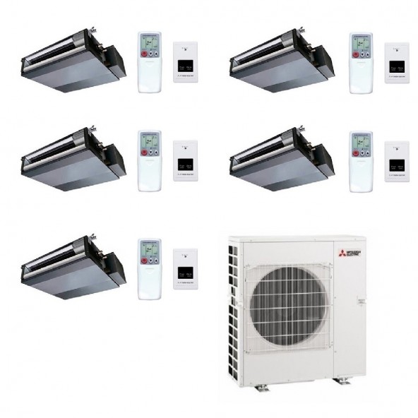 Mitsubishi Penta Split 9+9+9+9+12 Canalizzato SEZ-M MXZ-5F102VF2 Condizionatore R-32 con Telecomando WiFi Opzionale Mitsubishi