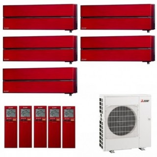 Mitsubishi Penta Split 9+9+9+9+12 Rosso Rubino MXZ-5F102VF2 Condizionatore Kirigamine Style R-32 WiFi Mitsubishi