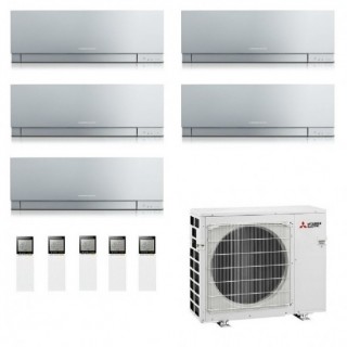 Mitsubishi Penta Split 9+9+9+9+12 Argento MXZ-5F102VF2 Condizionatore Kirigamine ZEN R-32 WiFi Mitsubishi