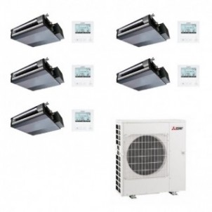 Mitsubishi Penta Split 9+9+9+9+9 Canalizzato SEZ-M MXZ-5F102VF2 Condizionatore R-32 con filo comando WiFi Opzionale Mitsubishi