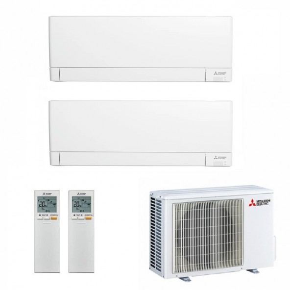 Mitsubishi Dual Split 9000+12000 Btu MXZ-2F42VF4 MSZ-AY25VGKP MSZ-AY35VGKP Condizionatore Bianco MSZ-AY WiFi R-32 Mitsubishi