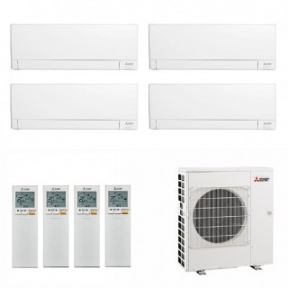 Mitsubishi Quadri Split 7+7+12+12 Condizionatore MXZ-4F72VF4 MSZ-AY20VGKP MSZ-AY20VGKP MSZ-AY35VGKP MSZ-AY35VGKP Bianco Mitsu...