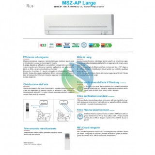 Mitsubishi Unità Interna 21000 Btu MSZ-AP60VGK 6.0 KW Bianco MSZ-AP-Large WiFi R-32 Mitsubishi