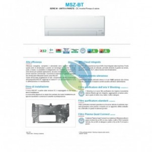 Mitsubishi Dual Split 9000+9000 Btu MXZ-2F42VF4 MSZ-BT25VGK MSZ-BT25VGK Condizionatore Bianco MSZ-BT WiFi R-32 Mitsubishi