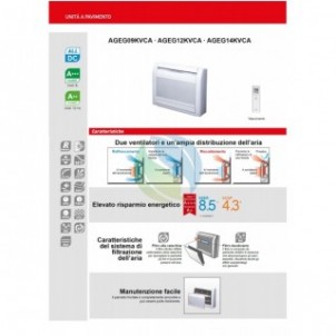Fujitsu Mono Split 9000 Btu AGEG09KVCA AOEG09KVCA Condizionatore Bianco Pavimento KV WiFi Opzionale A+++ A+ R-32 Fujitsu