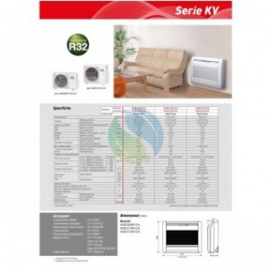 Fujitsu Mono Split 9000 Btu AGEG09KVCA AOEG09KVCA Condizionatore Bianco Pavimento KV WiFi Opzionale A+++ A+ R-32 Fujitsu