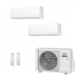 Fujitsu Dual Split 9000+12000 Btu AOEG14KBCA2 ASEH09KJCAL ASEH12KJCAL Condizionatore Bianco KJ-W WiFi R-32 A+++ A++ Fujitsu