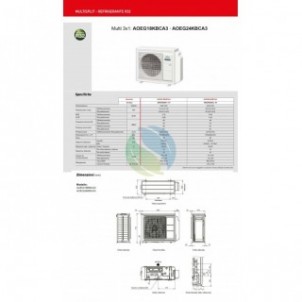 Fujitsu Trial Split 7000+9000+12000 AOEG18KBCA3 ASEH07KMCG ASEH09KMCG ASEH12KMCG Condizionatore KMCG Bianco R-32 A+++ A++ Fuj...
