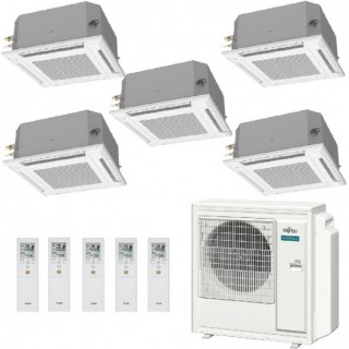 Fujitsu Penta Split 9+9+9+12+12 KV compatte WiFi Opzionale AOEG36KBTA5 3X AUXG09KVLA + 2X AUXG12KVLA Condizionatore Bianco R-...