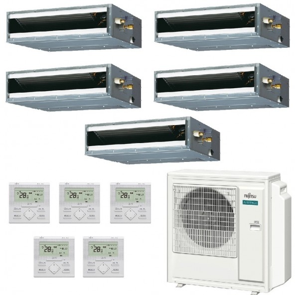 Fujitsu Penta Split 9+9+9+9+9 Canalizzato KL WiFi Opzionale AOEG36KBTA5 5X ARXG09KLLAP Condizionatore R-32 Fujitsu