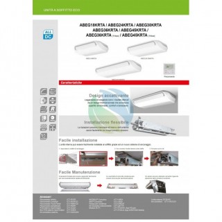 Fujitsu Mono Split Soffitto 18000 Btu ABEG18KRTA AOEG18KATA Condizionatore Serie Eco KR R-32 Monofase 220v Fujitsu