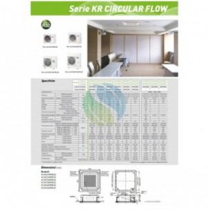 Fujitsu Mono Split Cassetta 24000 Btu AUXG24KRLB AOEG24KBTB Condizionatore Serie KR Circular Flow Nero R-32 Monofase 220v Fuj...