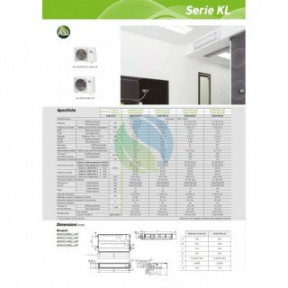 Fujitsu Mono Split Canalizzabile 18000 Btu ARXG18KLLAP AOEG18KBTB Condizionatore Serie Canalizzato KL R-32 Monofase 220v Fujitsu