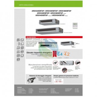 Fujitsu Mono Split Canalizzabile 24000 Btu ARXH24KMTAP AOEG24KBTB Condizionatore Serie KMTAP R-32 Monofase 220v Fujitsu