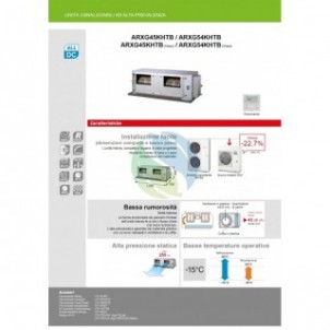 Fujitsu Mono Split Canalizzabile 54000 Btu ARXG54KHTB AOEG54KBTB Condizionatore Serie KH alta prevalenza R-32 Monofase 220v F...
