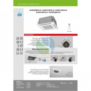 Fujitsu Mono Split Cassetta 9000 Btu AUXG09KVLA AOEG09KATA Condizionatore Serie compatte ECO KV Inverter R-32 Monofase 220v F...