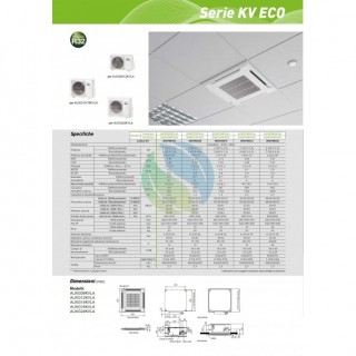 Fujitsu Mono Split Cassetta 15000 Btu AUXG14KVLA AOEG14KATA Condizionatore Serie compatte ECO KV Inverter R-32 Monofase 220v ...