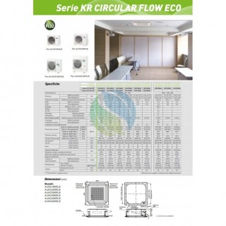 Fujitsu Mono Split Cassetta 36000 Btu AUXG36KRLB AOEG36KATA Condizionatore Serie ECO KR Circular Flow Bianco R-32 Monofase 22...