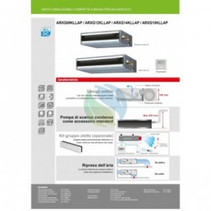 Fujitsu Mono Split Canalizzabile 12000 Btu ARXG12KLLAP AOEG12KATA Condizionatore Serie Canalizzato ECO KL R-32 Monofase 220v ...