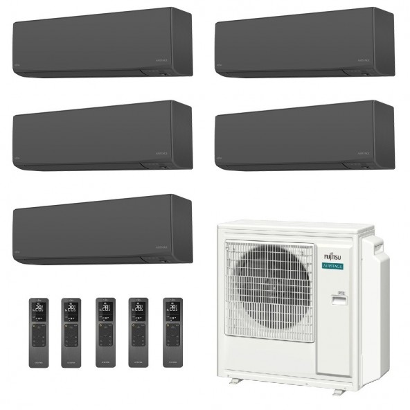 Fujitsu Penta Split 7+7+7+7+12 KJ-B WiFi AOEG36KBTA5 4X ASEH07KJCALB + ASEH12KJCALB Condizionatore Nero R-32 Fujitsu