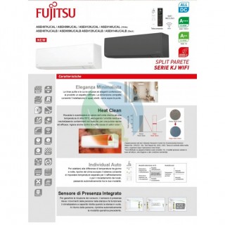 Fujitsu Penta Split 9+9+9+9+9 KJ-B WiFi AOEG36KBTA5 5X ASEH09KJCALB Condizionatore Nero R-32 Fujitsu