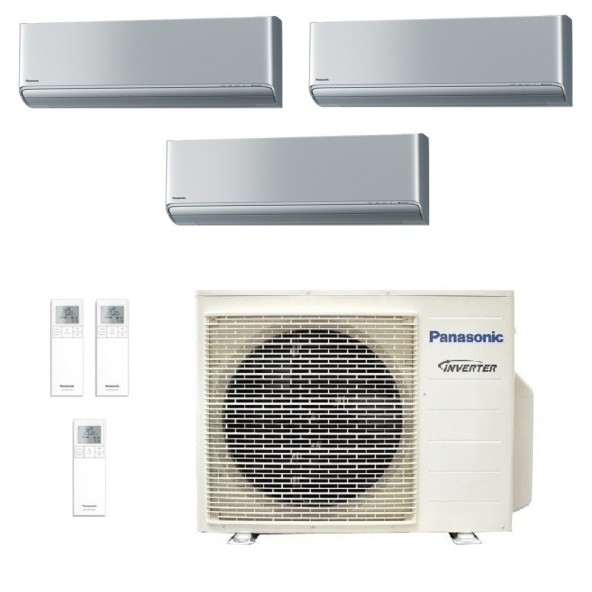 Panasonic Trial Split 7000+7000+9000 CU-3Z52CBE CS-XZ20CKEW CS-XZ20CKEW CS-XZ25CKEW Condizionatore XZ Etherea Argento WiFi R-...