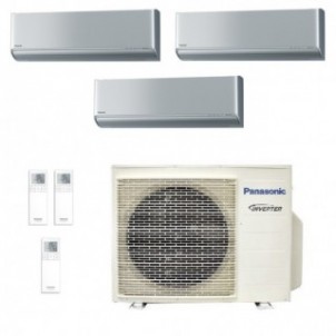 Panasonic Trial Split 9000+9000+9000 CU-3Z52CBE CS-XZ25CKEW CS-XZ25CKEW CS-XZ25CKEW Condizionatore XZ Etherea Argento WiFi R-...