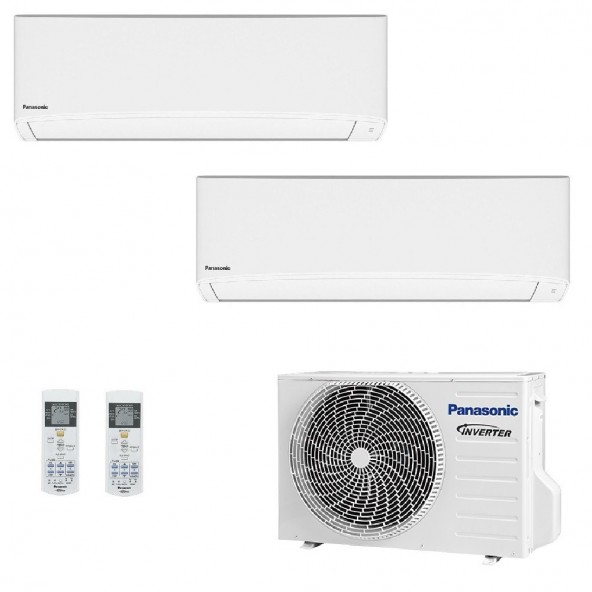 Panasonic Dual Split 5000+9000 Btu CU-2Z41CBE CS-MTZ16CKE CS-TZ25CKEW Condizionatore TZ Compatta Bianco Inverter WiFi R-32 Pa...