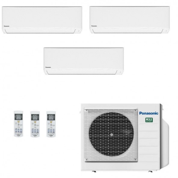 Panasonic Trial Split 5000+5000+15000 CU-3Z52CBE CS-MTZ16CKE CS-MTZ16CKE CS-TZ42CKEW Condizionatore TZ Compatta Bianco WiFi R...