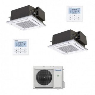 Panasonic Dual Split Cassetta 9000+9000 Btu CU-2Z50CBE S-25PY3E S-25PY3E Condizionatore 60 x 60 4 vie Bianco R-32 Panasonic