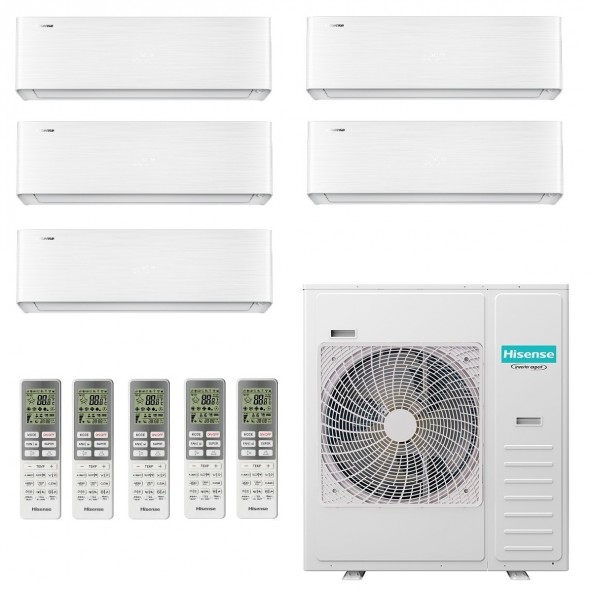 Hisense Penta Split Energy PRO X 9+9+9+12+12 5AMW105U4RQC 3 split QH25XV4AG + 2 split QH35XV4AG Condizionatore WiFi Parete Hi...