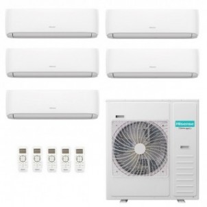Hisense Penta Split Hi Comfort 9+9+9+12+12 5AMW105U4RQC 3 split CF25YR4BG + 2 split CF35MR0BG Condizionatore WiFi Parete Hisense