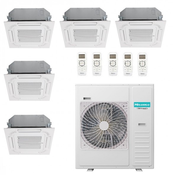 Hisense Penta Split Cassetta 60x60 9+9+9+9+9 5AMW105U4RQC 5 split ACT26UR4RCC8 Condizionatore WiFi Opzionale Hisense