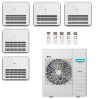 Hisense Penta Split Console 9+9+12+12+12 5AMW105U4RQC 2 split AKT26UR4RK8 + 3 split AKT35UR4RK8 Condizionatore WiFi Opzionale...