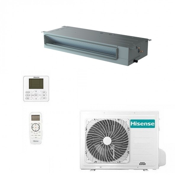 Hisense Mono Split Canalizzato 12000 Btu ADT35UX4RBL8 AUW35U4RS8 Slim Condizionatore 220 v Monofase R-32 WiFi Opz Hisense