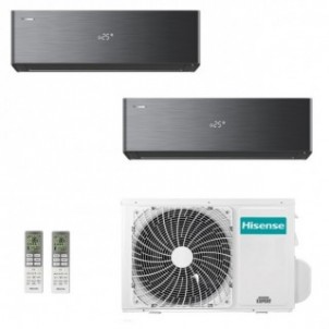 Hisense Dual Split 9000+12000 Btu 2AMW42U4RGC QH25XV4BG QH35XV4BG Condizionatore Energy PRO X Nero Inverter WiFi R-32 Hisense