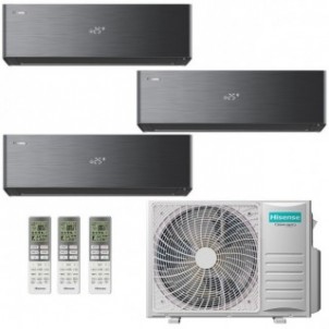 Hisense Trial Split 9+9+9 Btu 3AMW52U4RJC QH25XV4BG QH25XV4BG QH25XV4BG Condizionatore Energy PRO X Nero WiFi R-32 Hisense